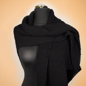 Handgemachtes Dreieck-Tuch aus Alpaca und peruanischer Hochland Wolle (Schwarz)
